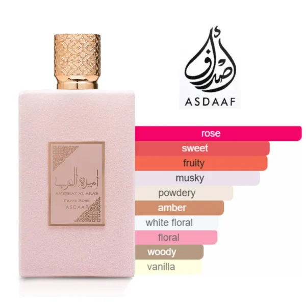 Asdaaf Ameerat Al Arab Prive Rose 100ml Spray - Image 3